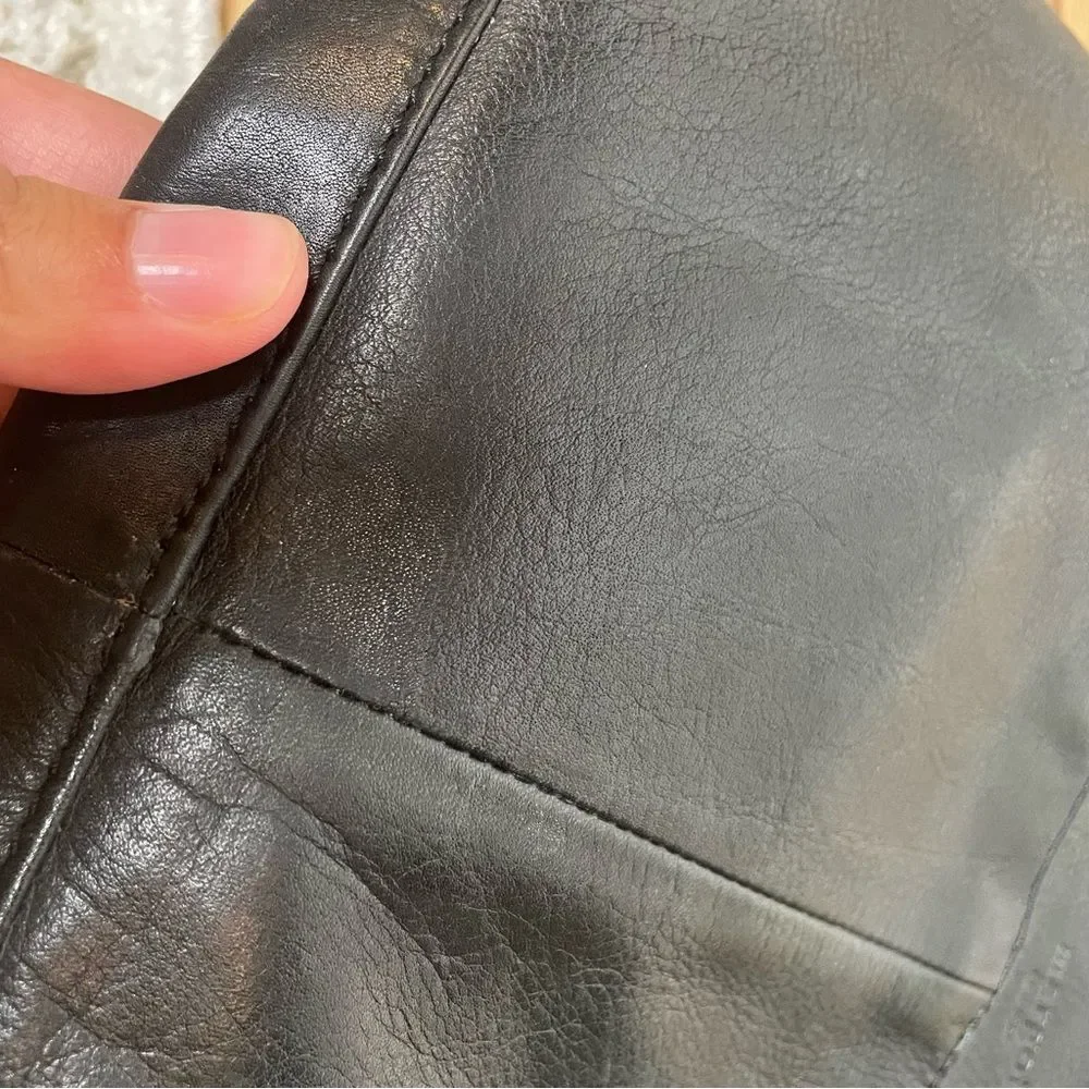 MARGOT- Black Leather Hobo with Gold Hardware